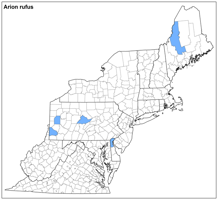 Arion rufus Range Map